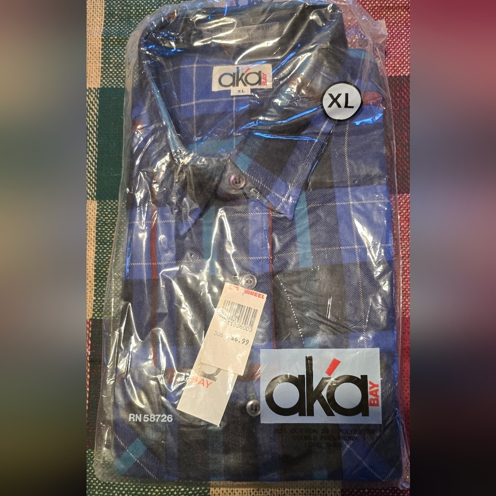 Aka Bay Blue Plaid Men's Shirt